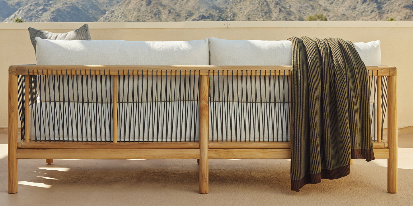 Neighbor oudoor teak sofa with cushions