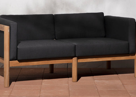 Neighbor outdoor loveseat with black cushions