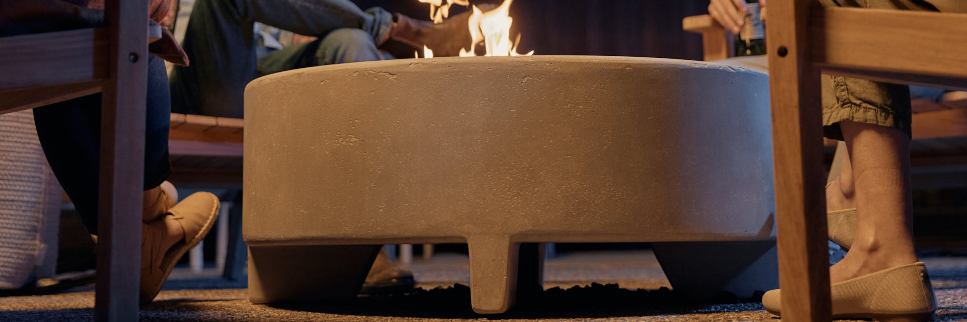 Neighbor concrete fire pit table