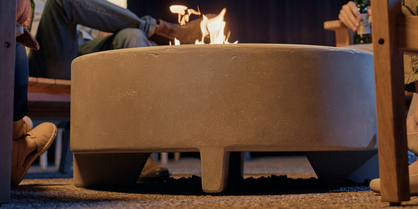 Neighbor concrete fire pit table