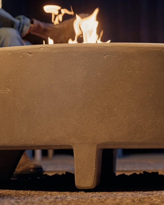 Neighbor concrete fire pit table