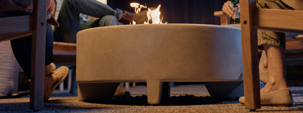 Neighbor concrete fire pit table