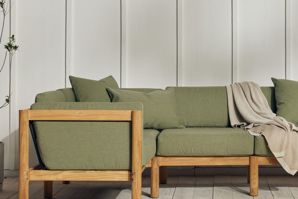 Neighbor green teak outdoor sofa