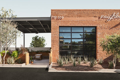 An image of the facade of the Neighbor Outdoor showroom in Phoenix, Arizona