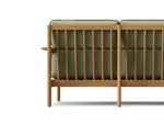 Felloe Loveseat, with arms, in Heritage Leaf, rear view, straight on