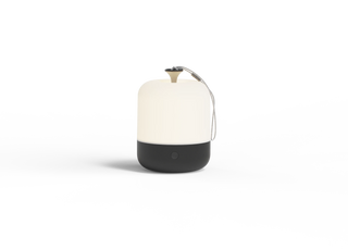 Acorn Lantern, (lit), in Charcoal, front view