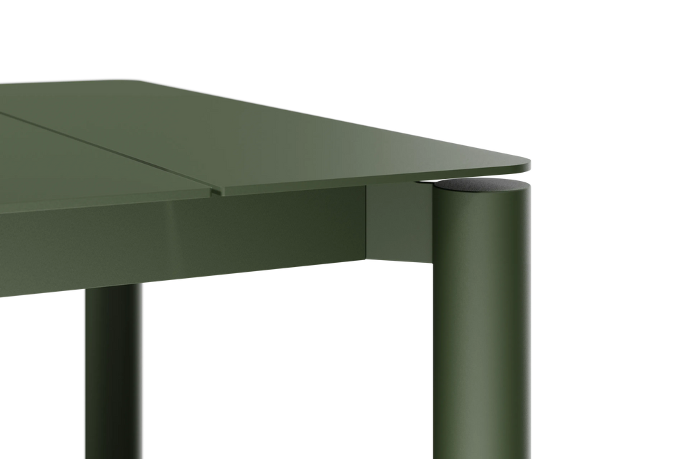 Bandwidth Dining Table, in Olive, detail view