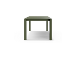 Bandwidth Dining Table, in Olive, side view