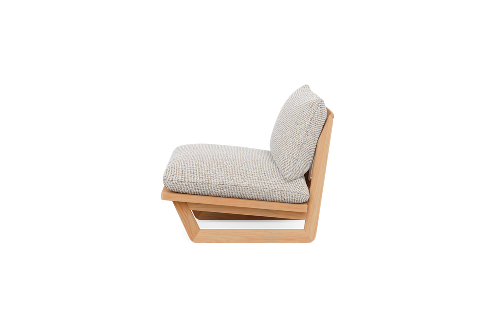 Dweller Chair, in Berber Rib Dune, profile view
