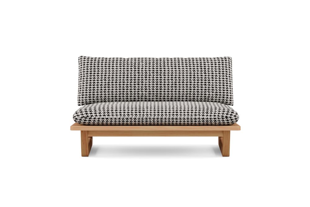 Dweller Outdoor Settee, in Hound, front view