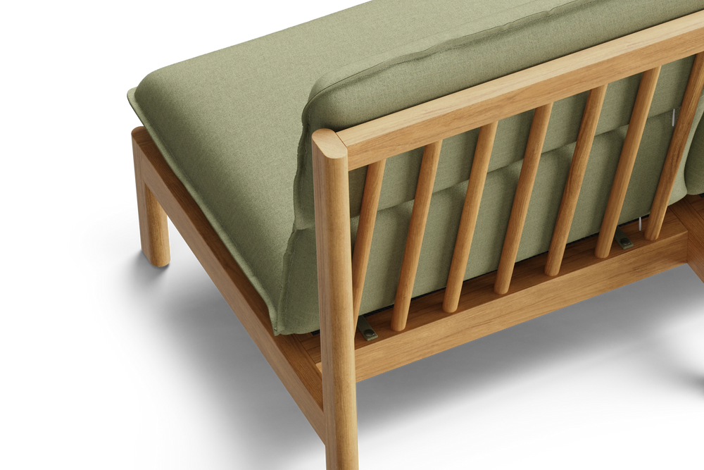Felloe Chair, in Heritage Leaf, rear overhead view
