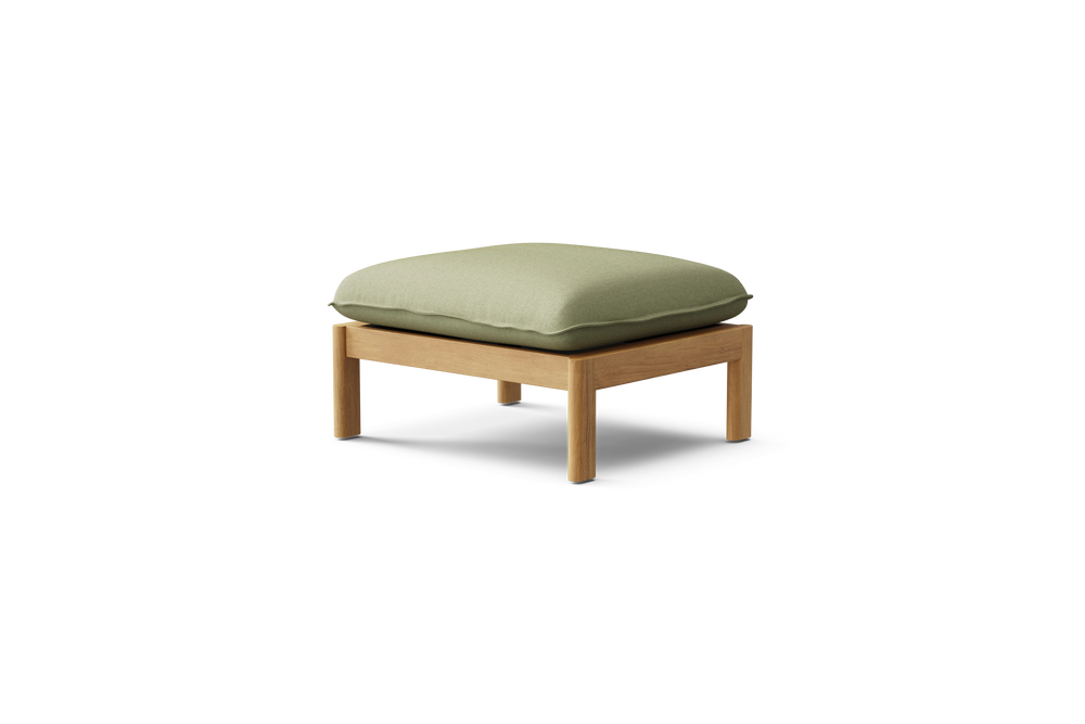 Felloe Ottoman, in Heritage Leaf, three-quarter view