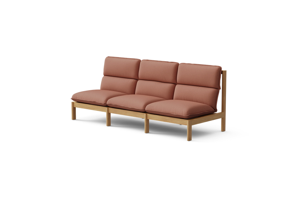 Felloe Sofa, in Heritage Rust, three-quarter view