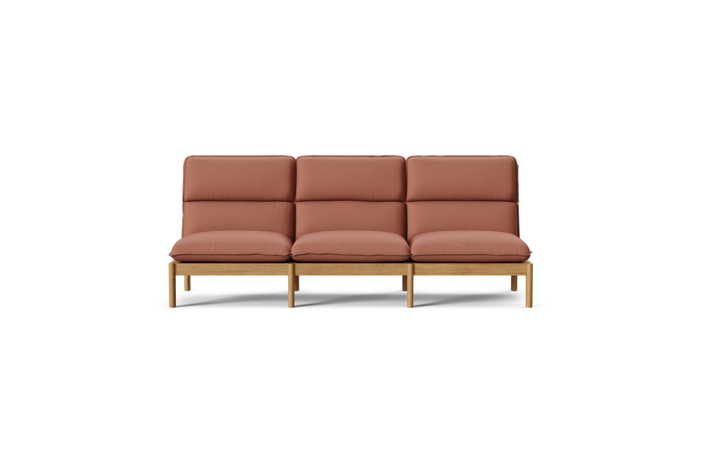 Felloe Sofa, in Heritage Rust, front view