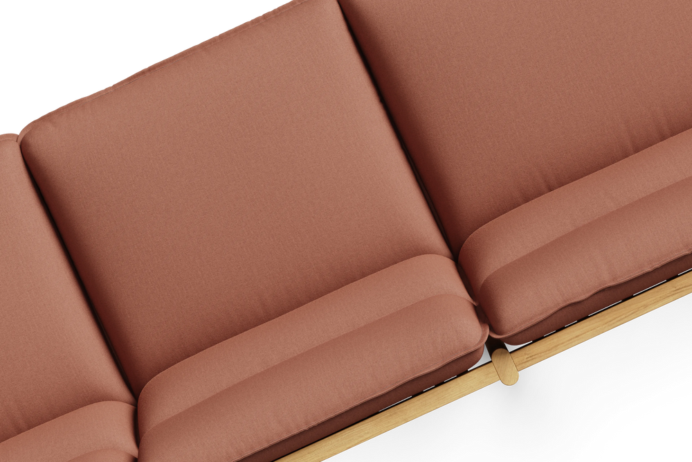 Felloe Sofa, in Heritage Rust, overhead detail