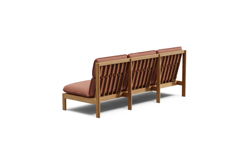 Felloe Sofa, in Heritage Rust, rear view