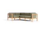 Haven Sectional, with cushion arms, in Leaf, three-quarter view
