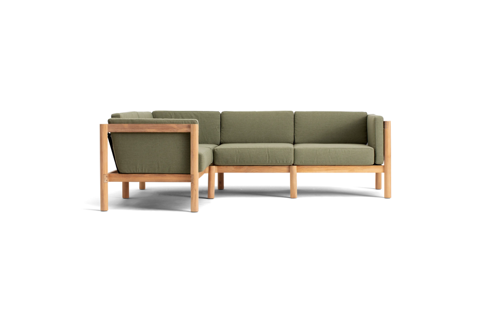 Haven Sectional, with cushion arms, in Leaf, front view