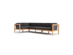 Haven Sectional, with cushion arms, in Coal, three-quarter view