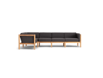 Haven Sectional, with cushion arms, in Coal, front view