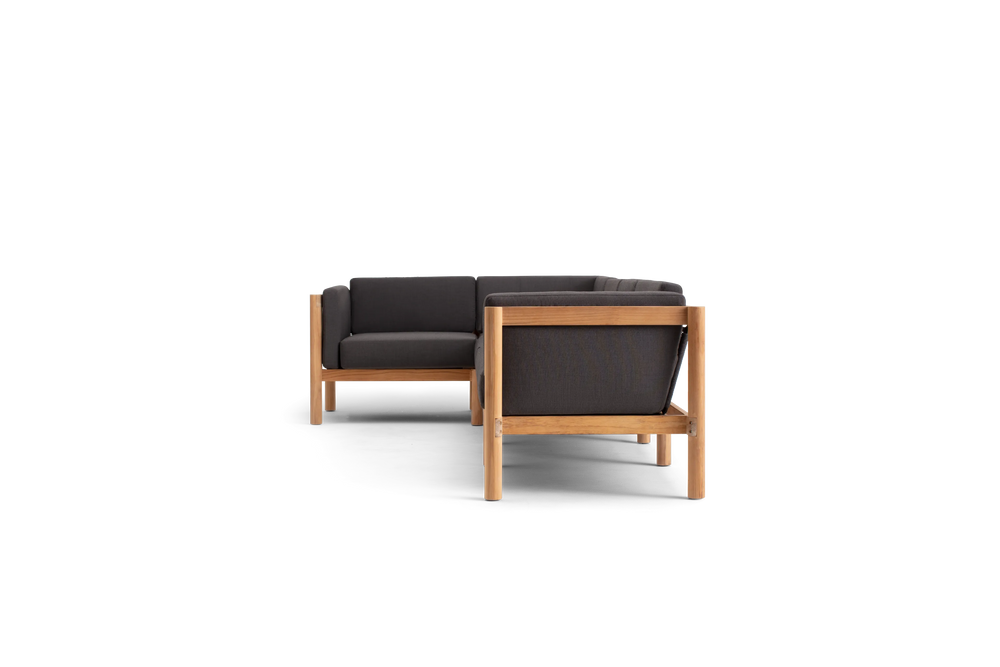Haven Sectional, with cushion arms, in Coal, profile view