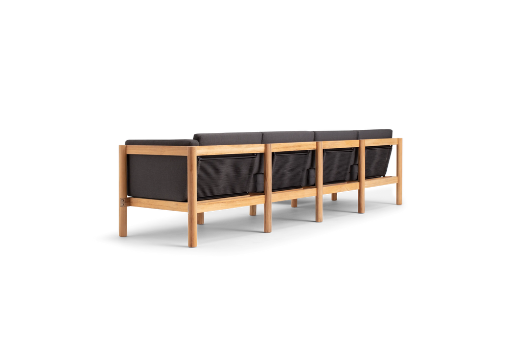 Haven Sectional, with cushion arms, in Coal, rear view