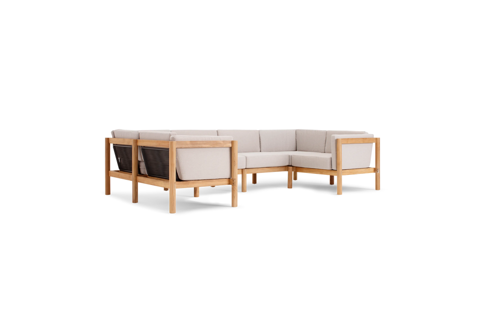 Haven Sectional, with cushion arms, in Ashe, three-quarter view