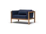 Haven Chair and a Half, in Indigo, three-quarter view