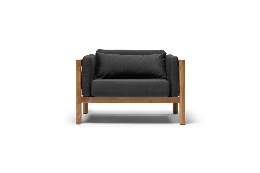 Haven Chair and a Half, in Coal, front view