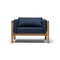 Haven Chair and a Half, in Indigo, front view