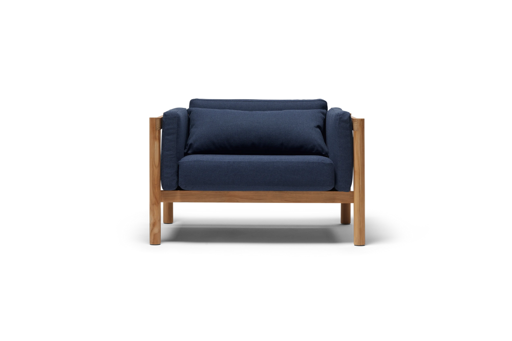 Haven Chair and a Half, in Indigo, front view