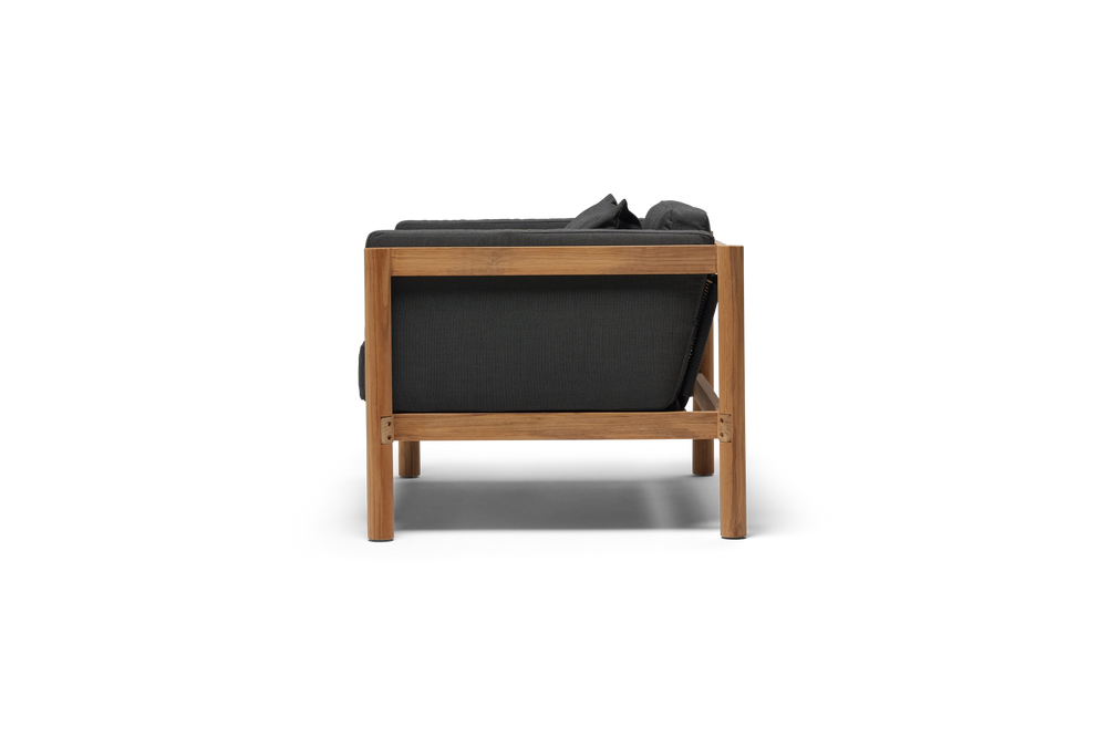 Haven Chair and a Half, in Coal, profile view