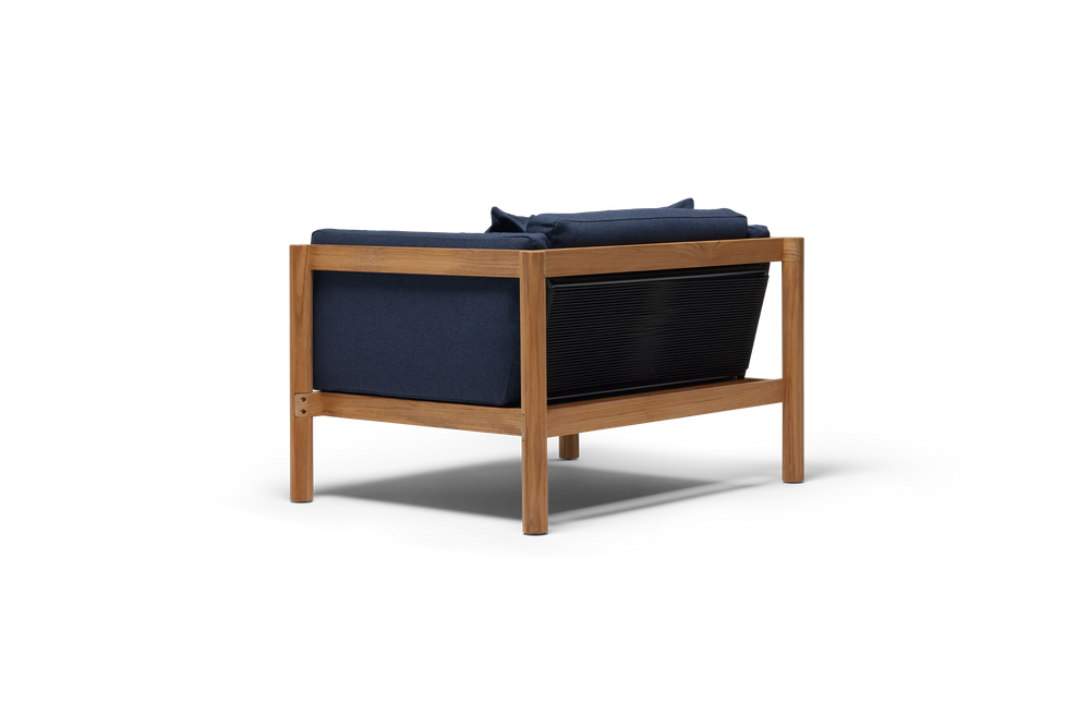 Haven Chair and a Half, in Indigo, rear view