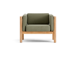 Haven Chair, with cushion arms, in Leaf, front view