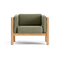 Haven Chair, with cushion arms, in Leaf, front view