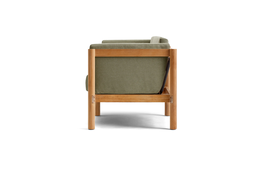 Haven Chair, with cushion arms, in Leaf, profile view
