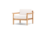 Haven Chair, with teak arms, in Canvas, three-quarter view
