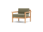 Haven Chair, with teak arms, in Leaf, three-quarter view