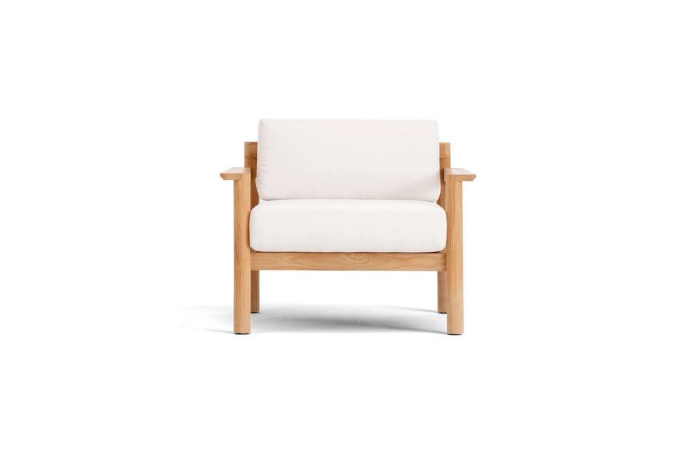 Haven Chair, with teak arms, in Canvas, front view