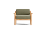 Haven Chair, with teak arms, in Leaf, front view