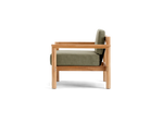 Haven Chair, with teak arms, in Leaf, profile view