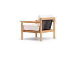 Haven Chair, with teak arms, in Canvas, rear view