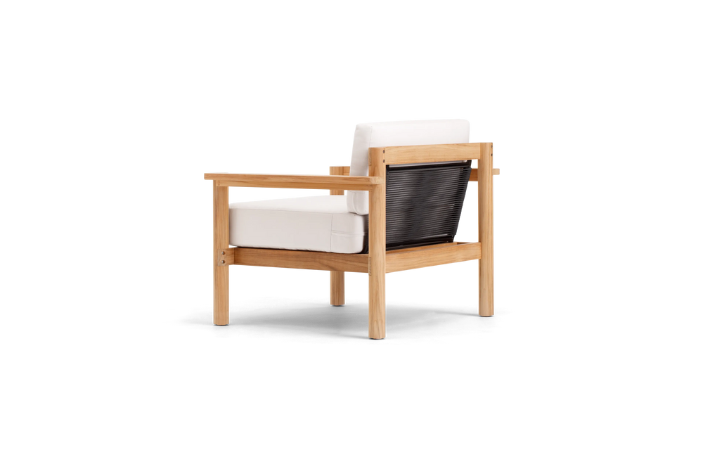 Haven Chair, with teak arms, in Canvas, rear view