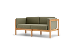 Haven Loveseat, with cushion arms, in Leaf, three-quarter view