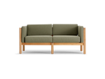 Haven Loveseat, with cushion arms, in Leaf, front view
