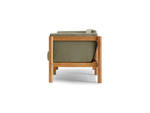 Haven Loveseat, with cushion arms, in Leaf, profile view
