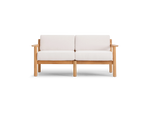 Haven Loveseat, with teak arms, in Canvas, front view