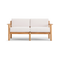 Haven Loveseat, with teak arms, in Canvas, front view