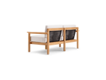 Haven Loveseat, with teak arms, in Canvas, rear view