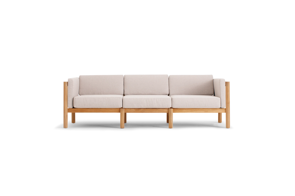 Haven Sofa, with cushion arms, in Ashe, front view